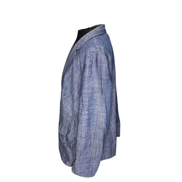 Croft & Barrow Womens Blue Blazer Jacket 1X Cotton Polyester Made In China - Picture 2 of 11